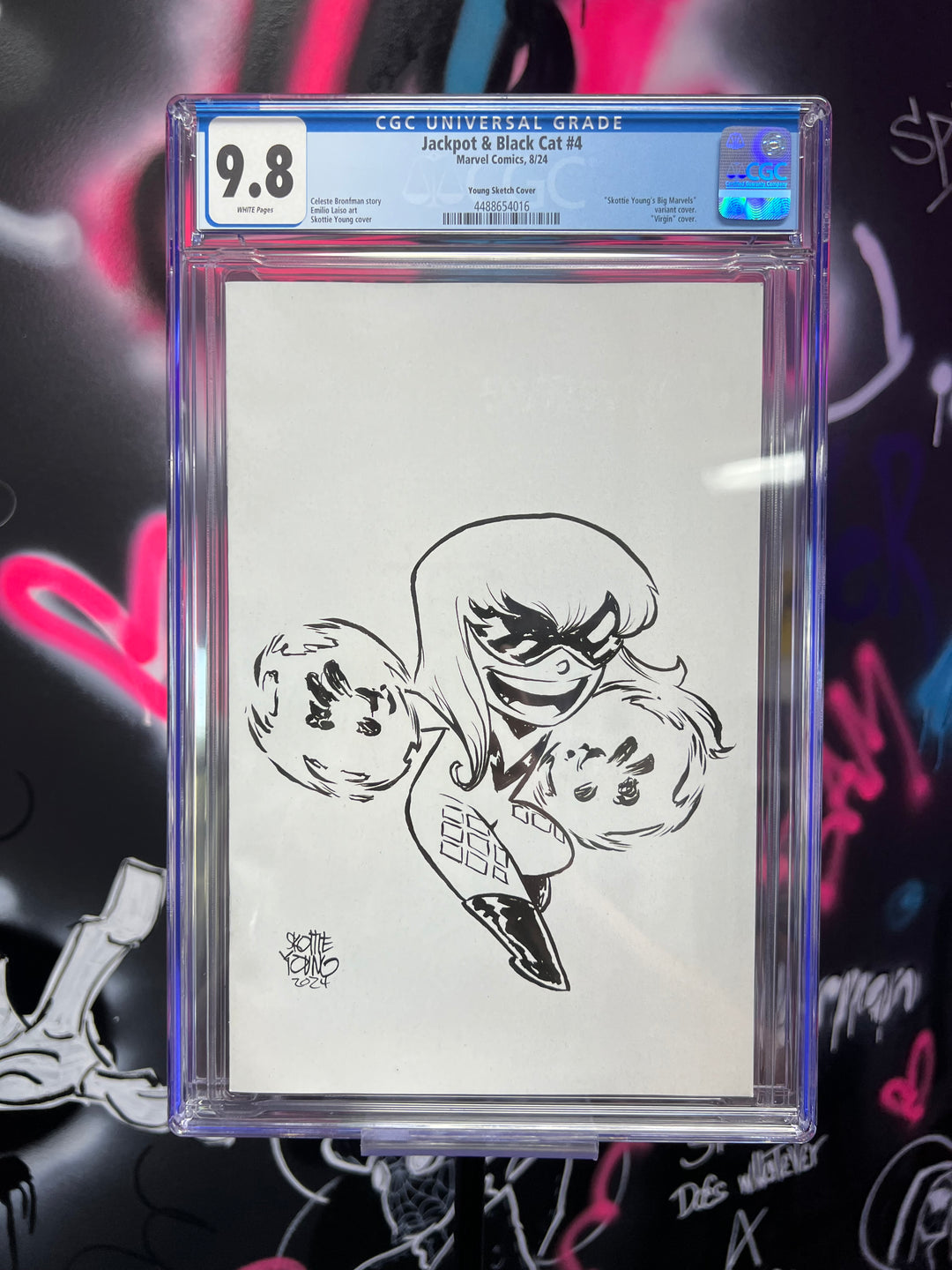 JACKPOT & BLACK CAT #4 SKOTTIE YOUNG 1:50 SKETCH CGC 9.8