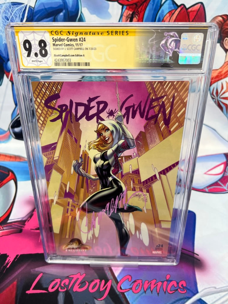 Spider-Gwen 24 CGC 9.8 Signed J. Scott Campbell