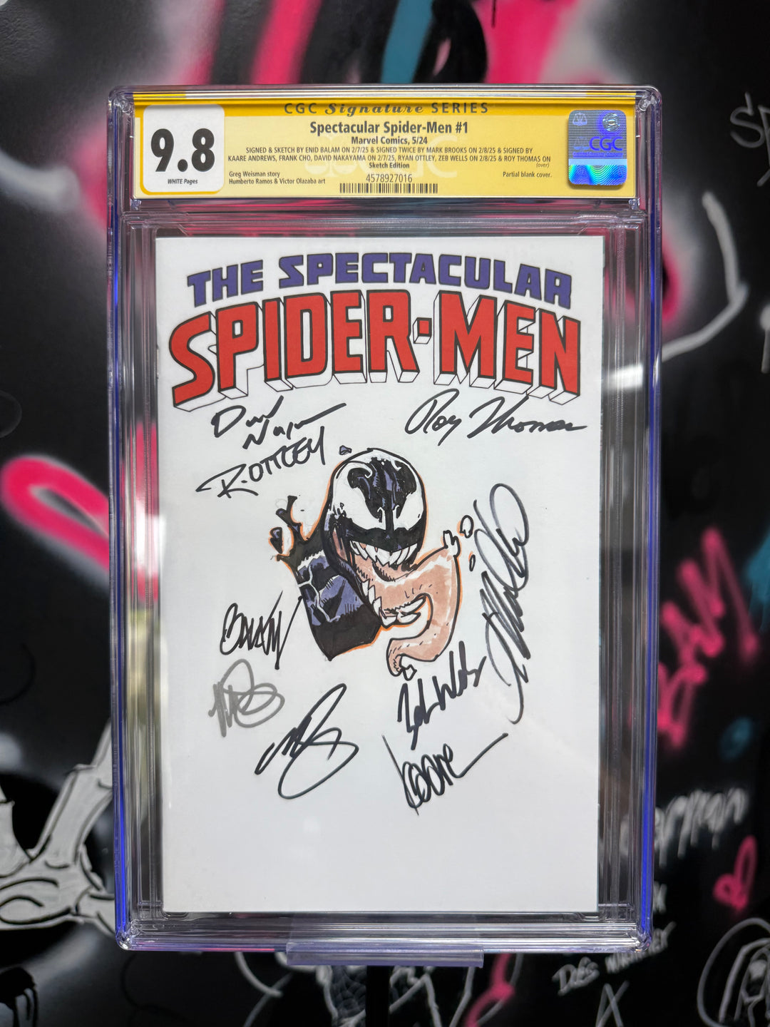 Spectacular Spider-Men #1 CGC 9.8 Signed and Sketched x9