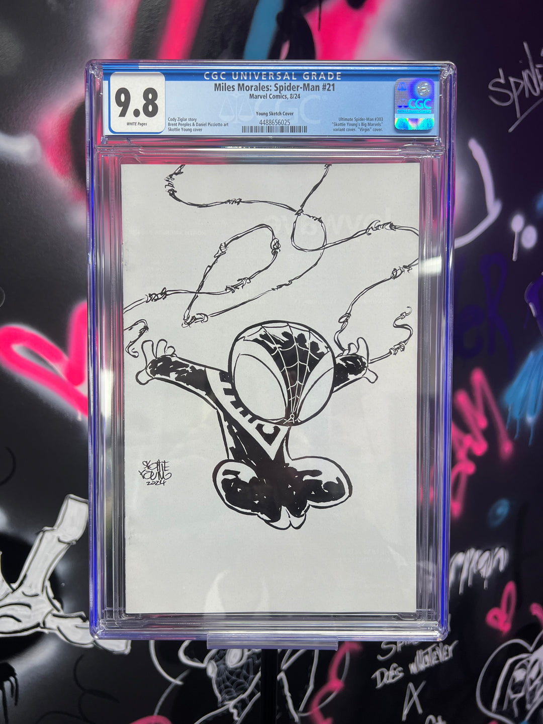 Miles Morales Spider-Man #21 1:50 Skottie Young B&W Virgin CGC 9.8