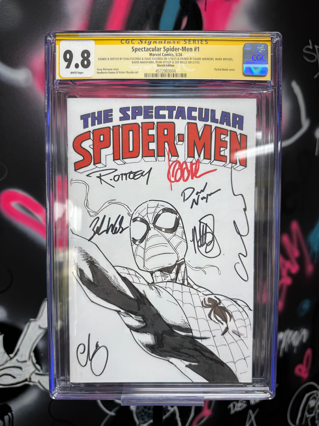 Spectacular Spider-Men #1 CGC 9.8 Signed & Sketched x7