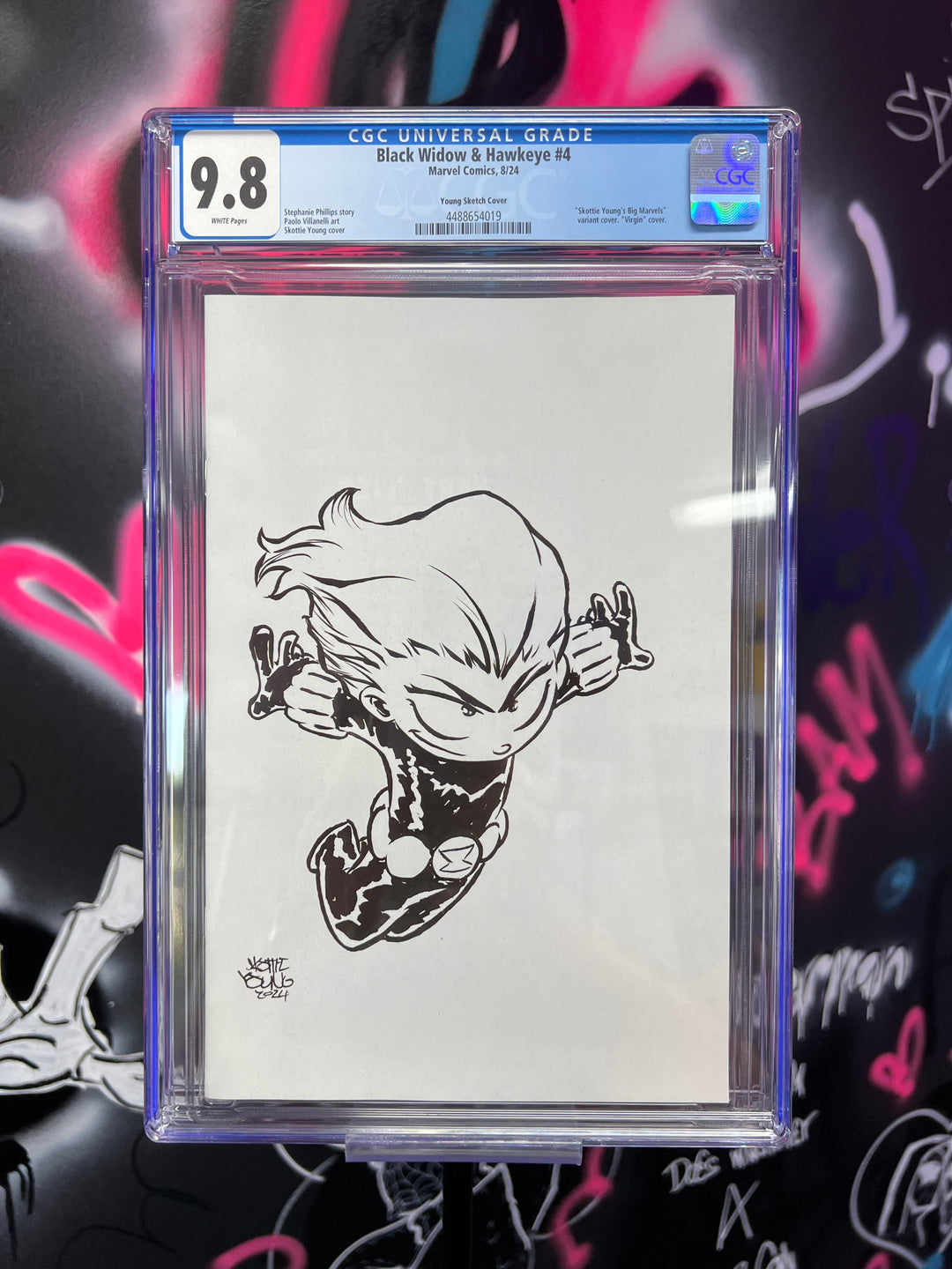 BLACK WIDOW & HAWKEYE #4 SKOTTIE YOUNG 1:50 SKETCH CGC 9.8