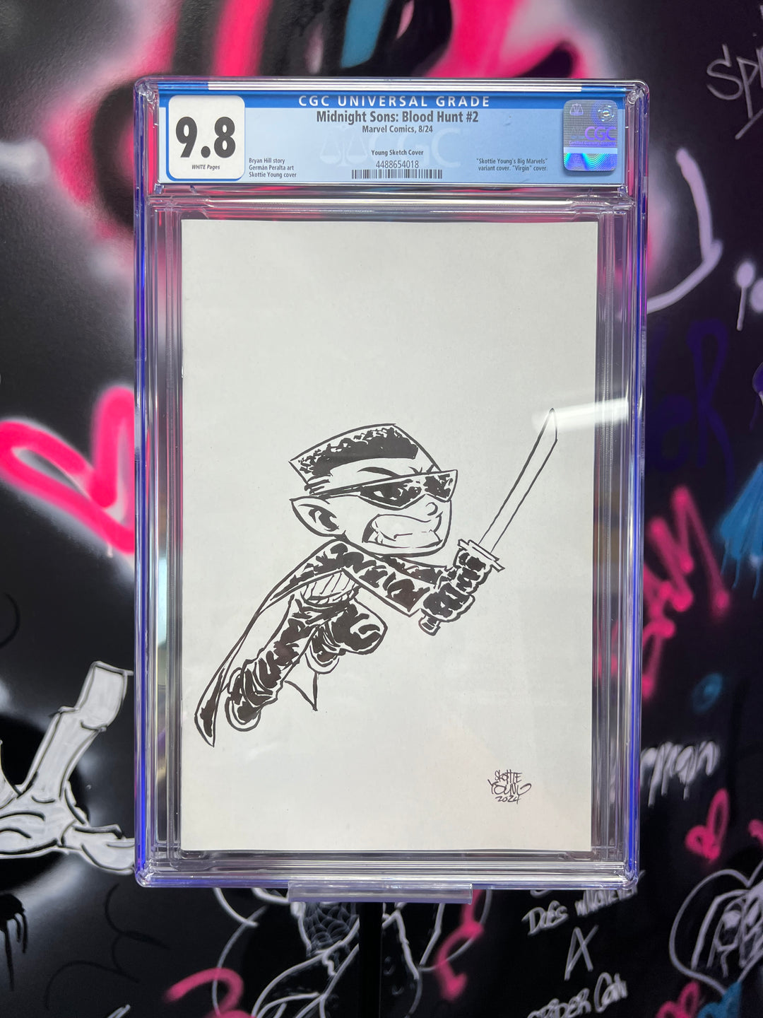 MIDNIGHT SONS: BLOOD HUNT #2 SKOTTIE YOUNG 1:50 SKETCH CGC 9.8