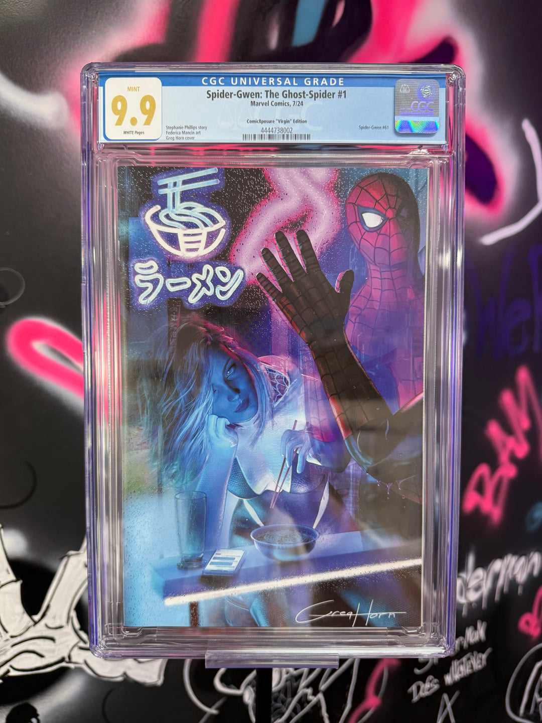 SPIDER-GWEN: THE GHOST-SPIDER #1 GREG HORN EXCLUSIVE VIRGIN CGC 9.9