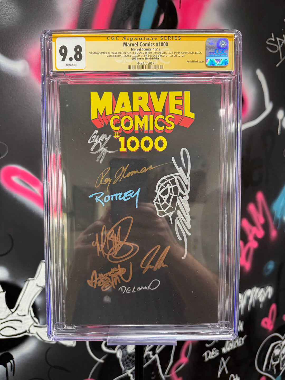 Marvel Comics #1000 CGC 9.8 Signed & Sketched x8