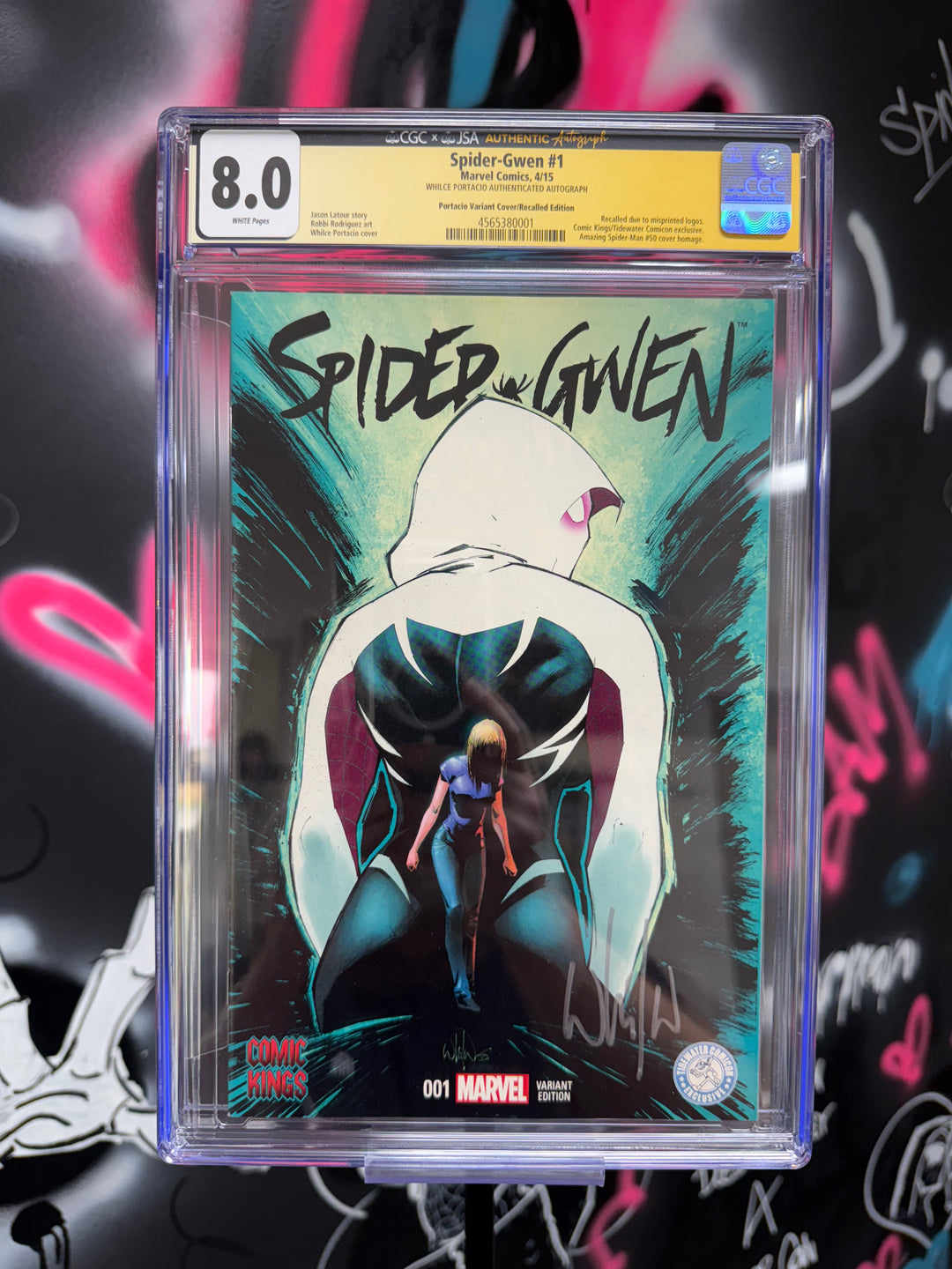 Spider-Gwen #1 Portacio recalled CGC 8.0 Signed