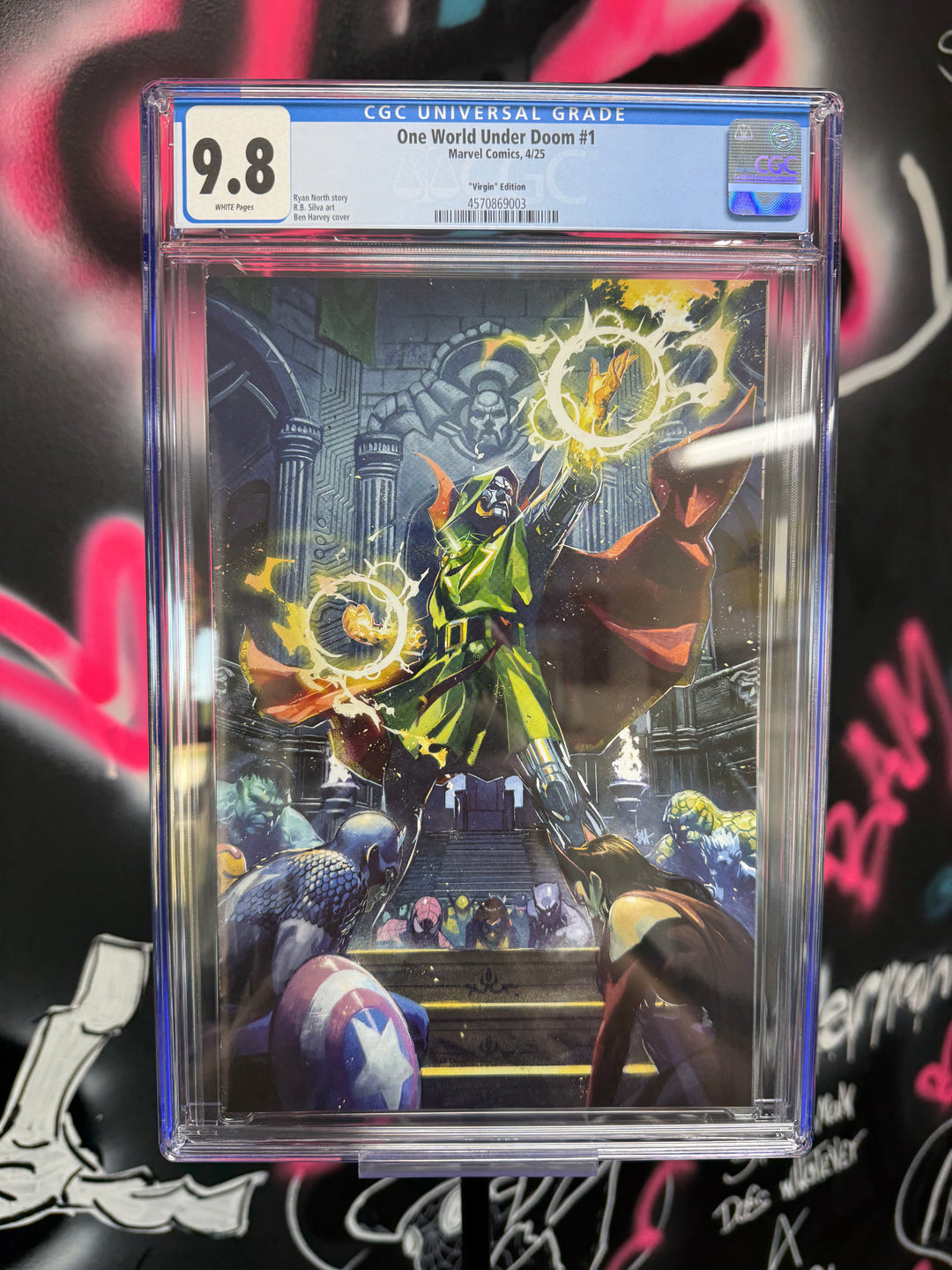 ONE WORLD UNDER DOOM #1 HARVEY 1:50 VIRGIN CGC 9.8