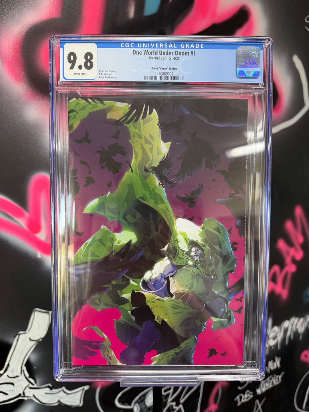 ONE WORLD UNDER DOOM #1 ROSE BESCH 1:100 VIRGIN CGC 9.8