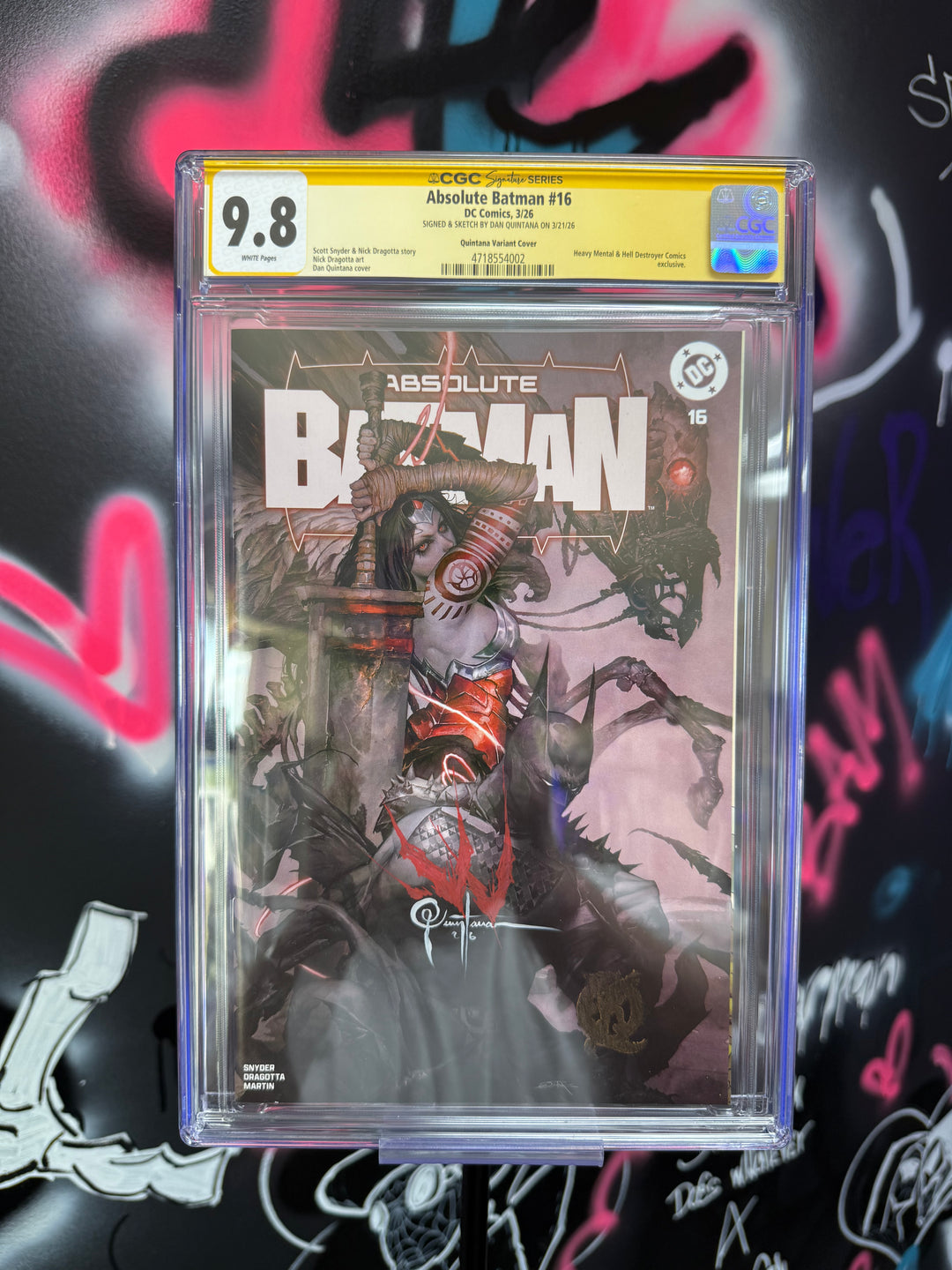 Absolute Batman #16 Dan Quintana CGC 9.8 Signed, Sketched and Stamped by Dan Quintana