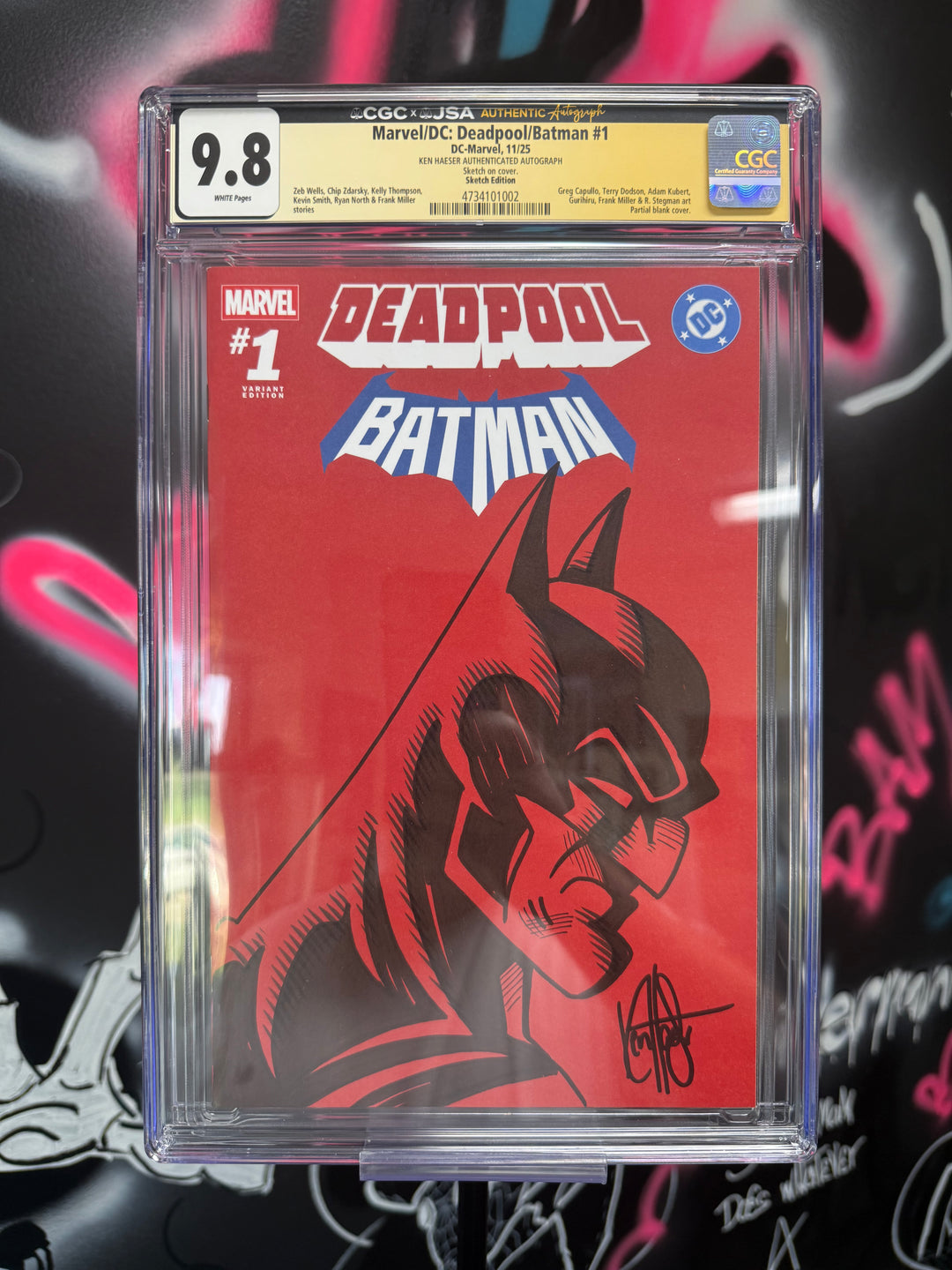 Batman Deadpool #1 Ken Haeser CGC 9.8 Signed Sketch