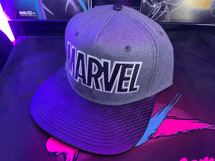 Marvel Logo Carbon Fiber Flat Bill Snapback