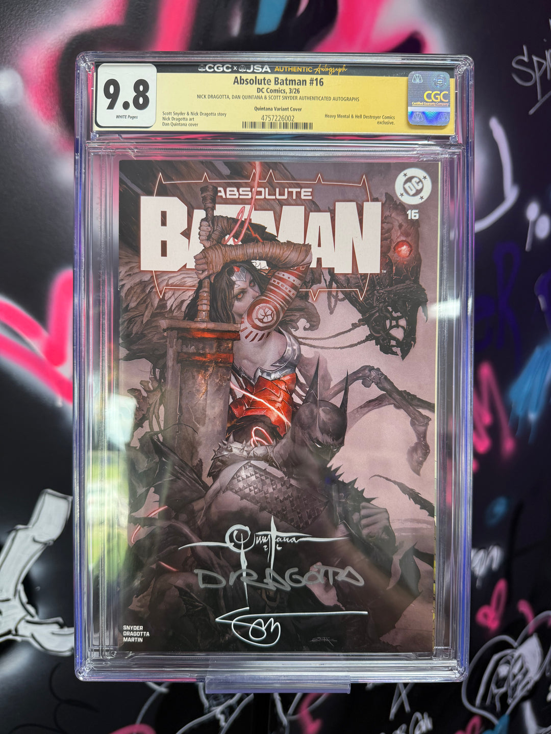 Absolute Batman #16 Dan Quintana Exclusive CGC 9.8 Triple Signed