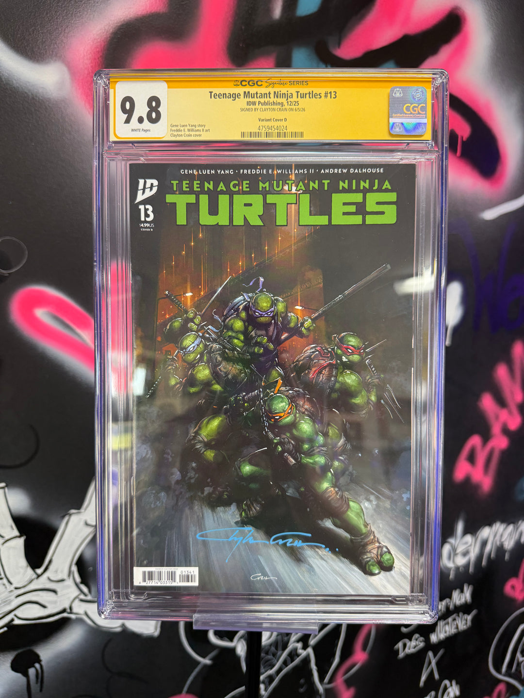 Teenage Mutant Ninja Turtles #13 CGC 9.8 Signed Clayton Crain