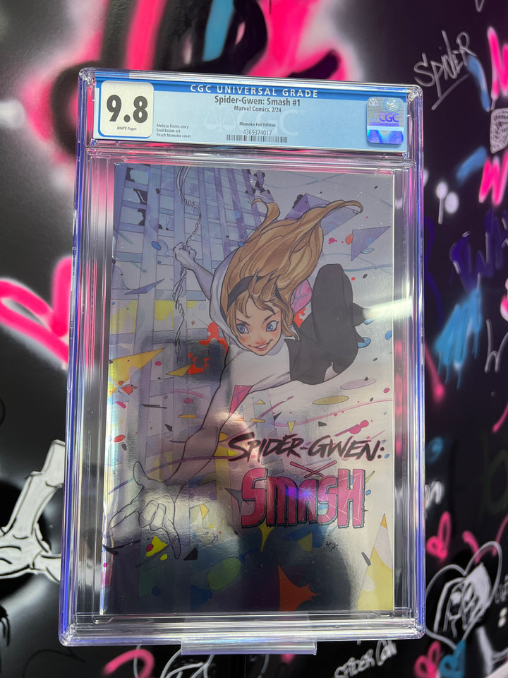 SPIDER-GWEN: SMASH 1 PEACH MOMOKO FOIL CGC 9.8