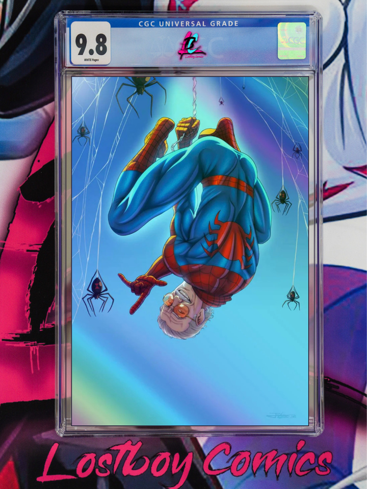 Spider Stan Lee #1 Midniteblue Secret Virgin Foil CGC 9.8