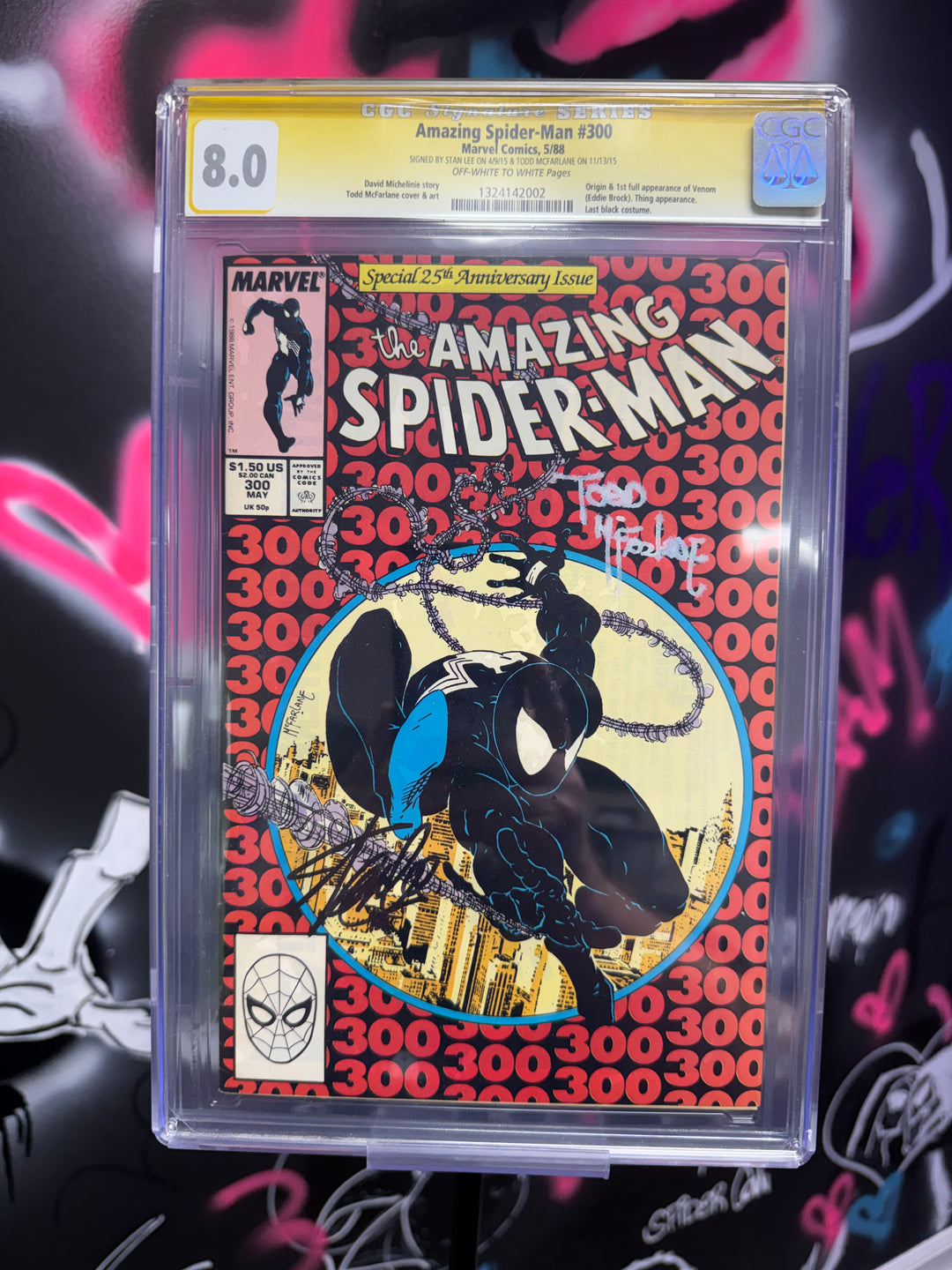 Amazing Spider-Man #300 CGC 8.0 Signed Stan Lee and Todd McFarlane
