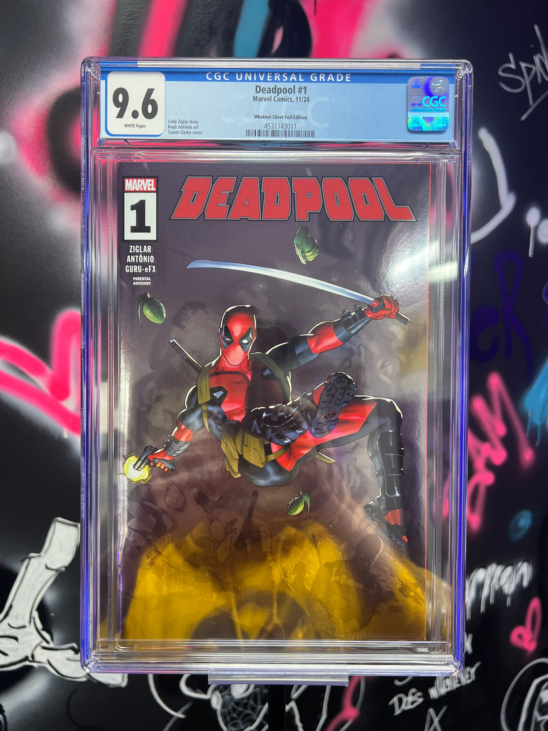 DEADPOOL #1 WHATNOT SILVER EXCLUSIVE FOIL CGC 9.6