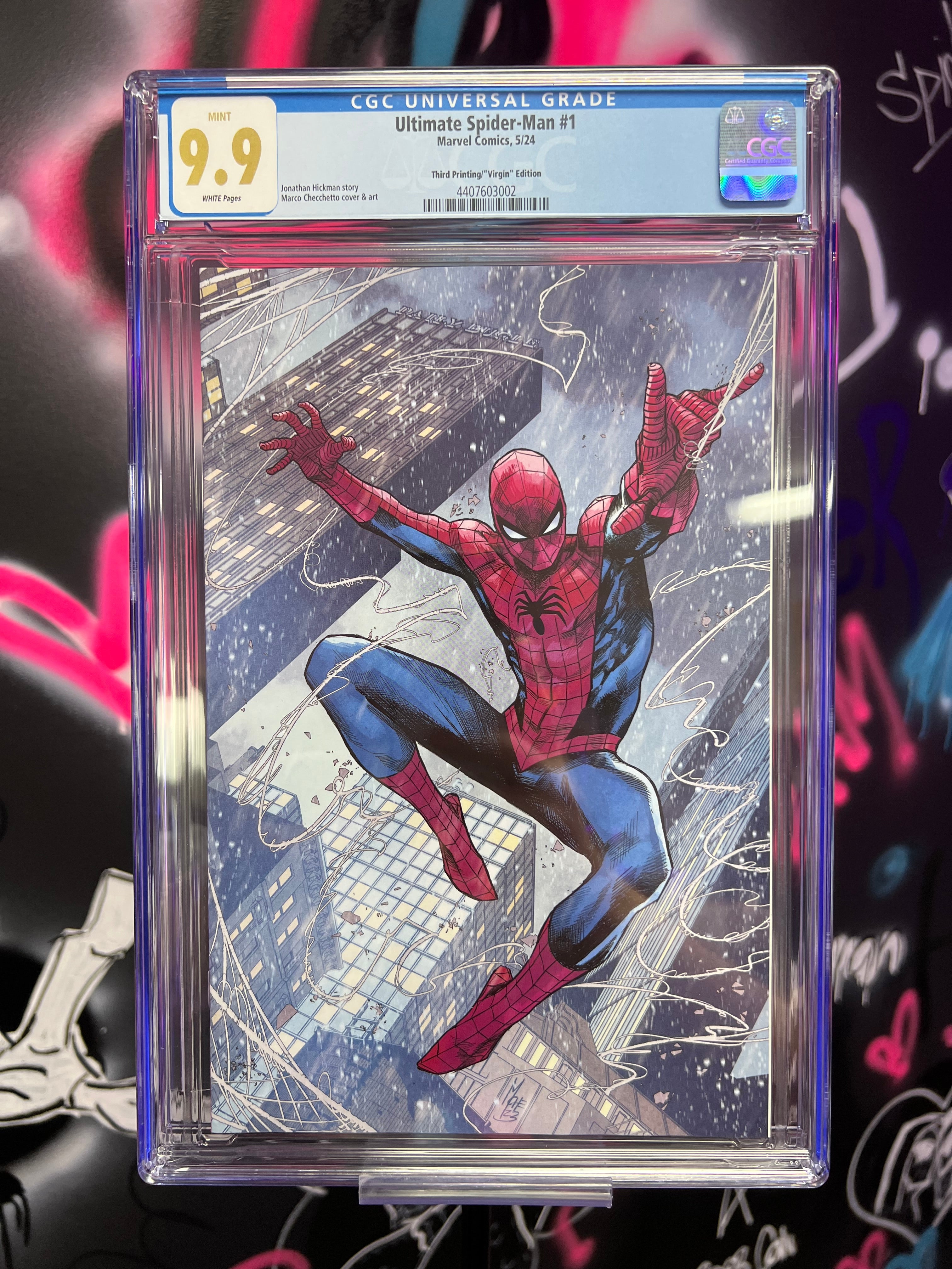 ULTIMATE SPIDER-MAN #1 MARCO CHECCHETTO 1:25 3RD PRINTING CGC 9.9 ...