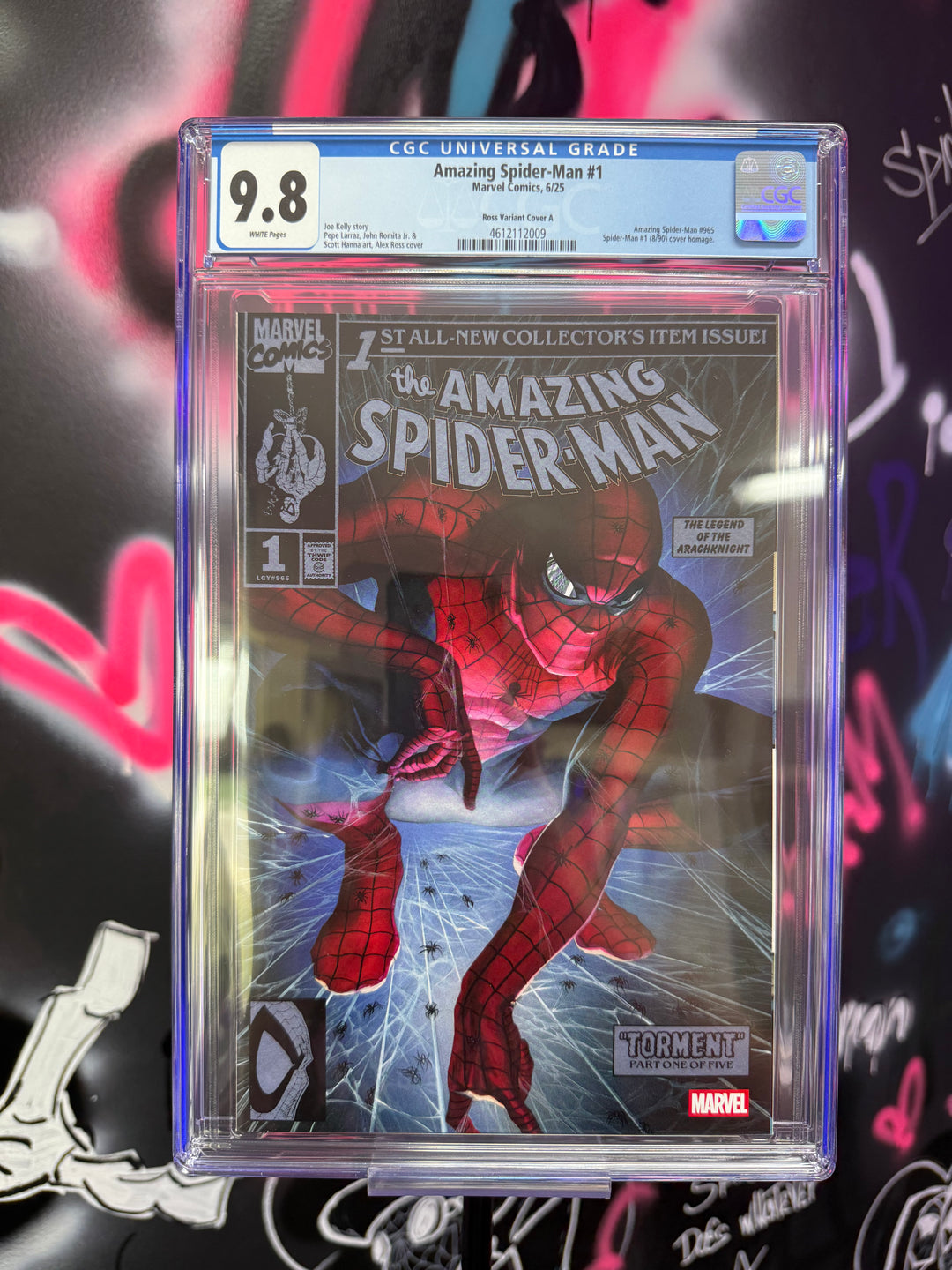 CGC graded comic book featuring 'The Amazing Spider-Man' with a colorful background