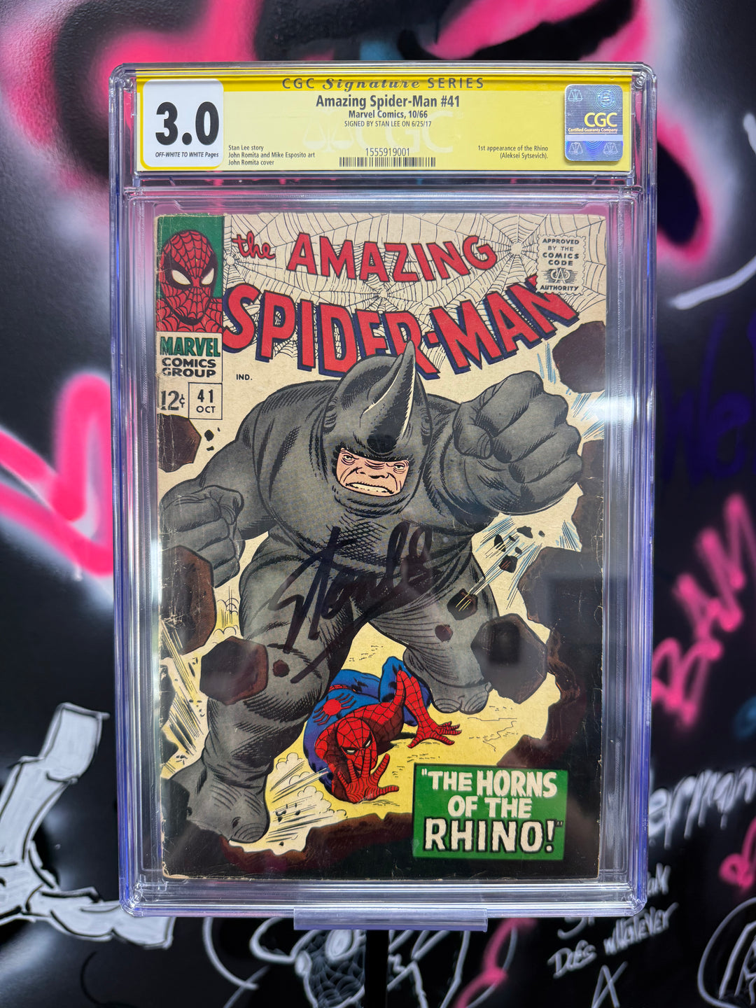Amazing Spider-Man #41 CGC 3.0 Signed By Stan Lee