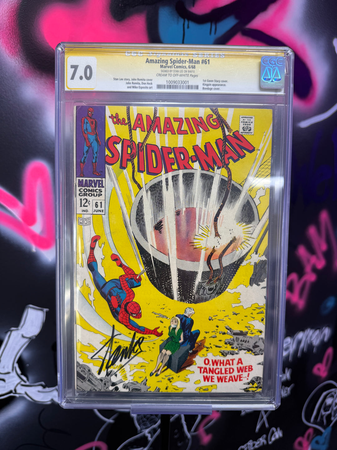 Amazing Spider-Man #61 CGC SS 7.0 Signed by Stan Lee