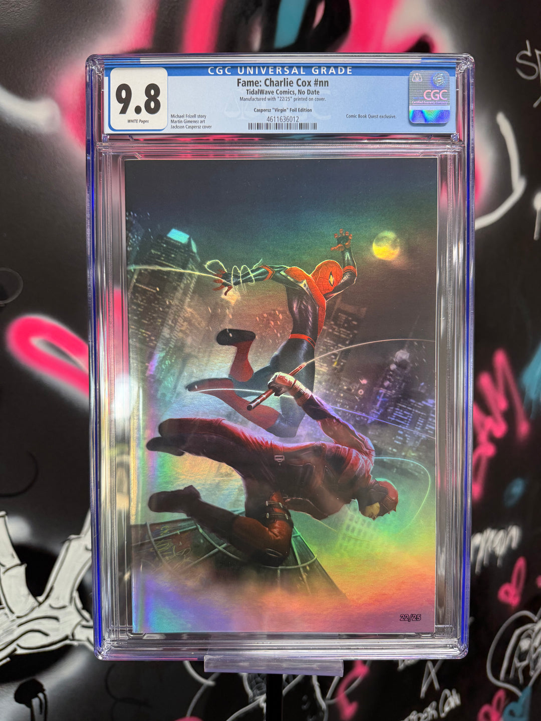 Comic book cover with CGC grading label on a colorful background