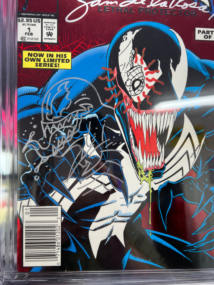 Venom Lethal Protector #1 Newsstand CGC 9.8 SS Signed & Sketched