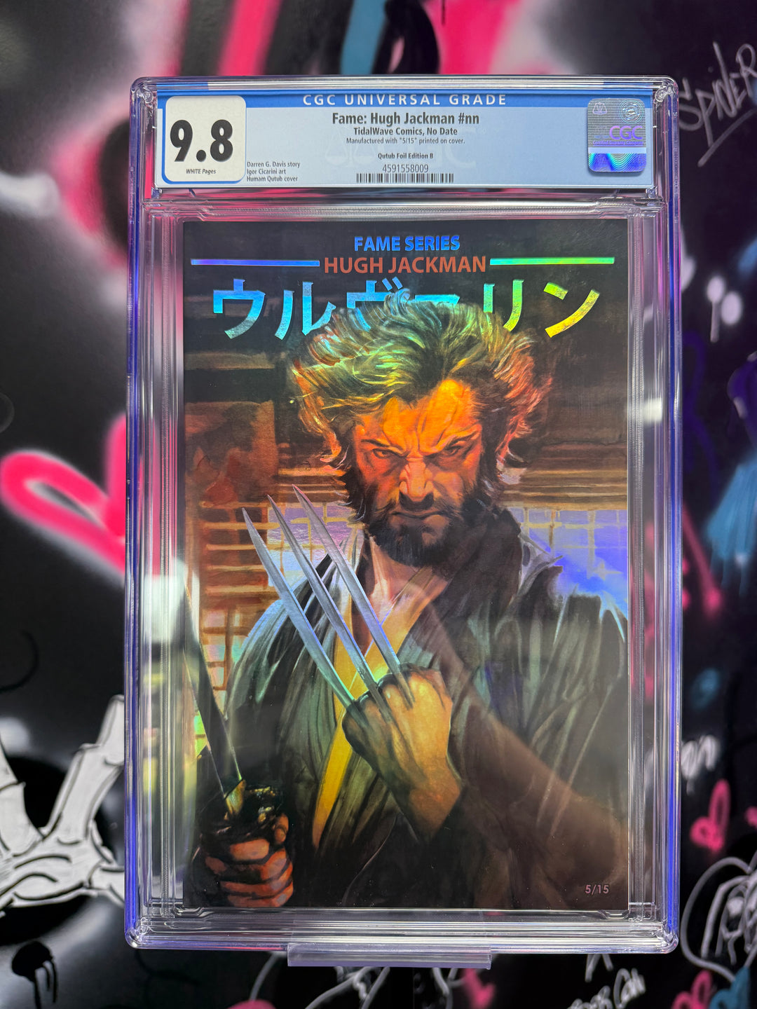 Comic book featuring Hugh Jackman as Wolverine with a CGC grading label on a colorful background