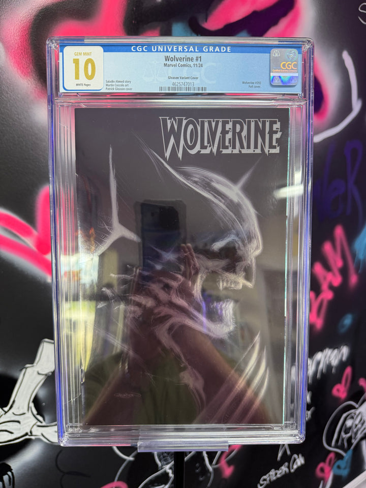 WOLVERINE #1 PAT GLEASON ADAMANTIUM HEAD FOIL CGC 10