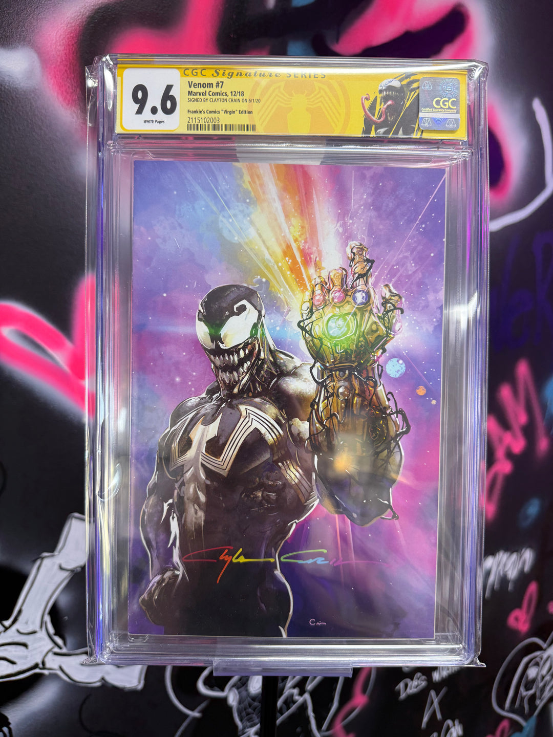 Venom #7 Crain Virgin CGC 9.6 Custom Label Signed Crain