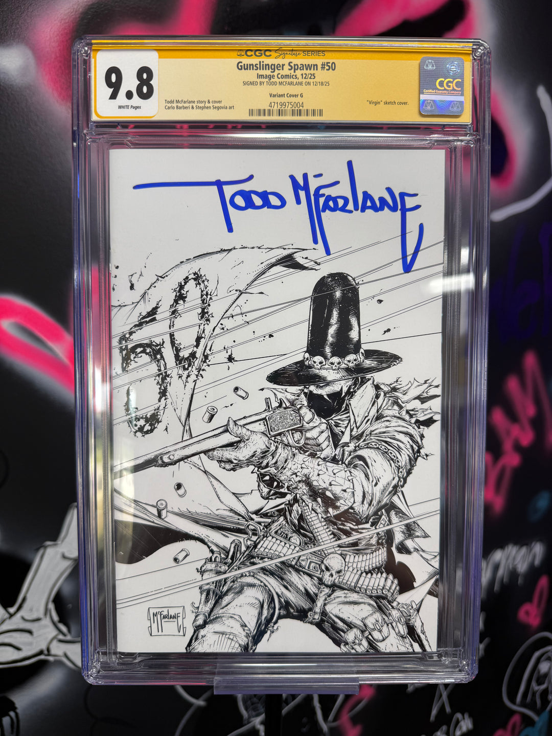 Gunslinger Spawn 50 Sketch 1:250 CGC SS 9.8 Signed by Todd McFarlane