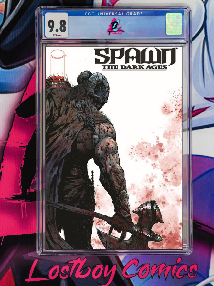 Comic book cover of 'Spawn: The Dark Ages' with a CGC grading label and 'Lostboy Comics' branding.