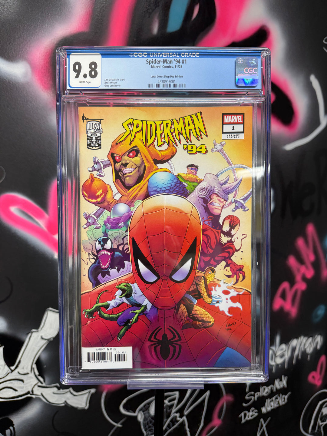 SPIDER-MAN '94 #1 GREG LAND LOCAL COMIC SHOP DAY CGC 9.8