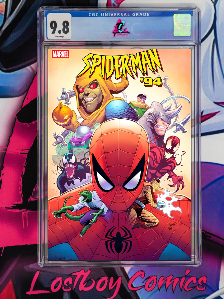 Comic book cover featuring Spider-Man with CGC grading label and 'Lostboy Comics' branding.