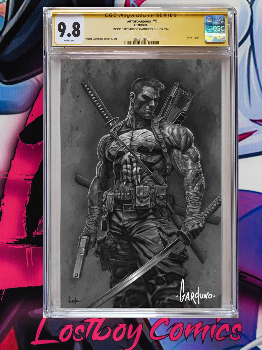 Comic book cover with a character holding weapons, framed by Lostboy Comics branding.