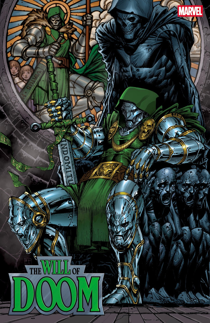 Comic book cover featuring a character in armor with 'Marvel' logo and 'The Will of Doom' text.