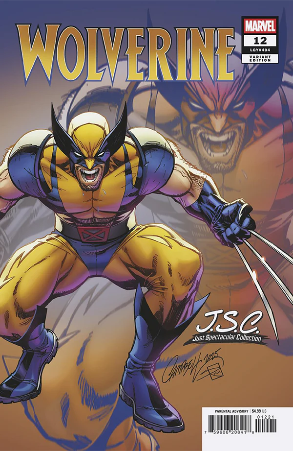 Comic book cover featuring Wolverine in action with a blurred background