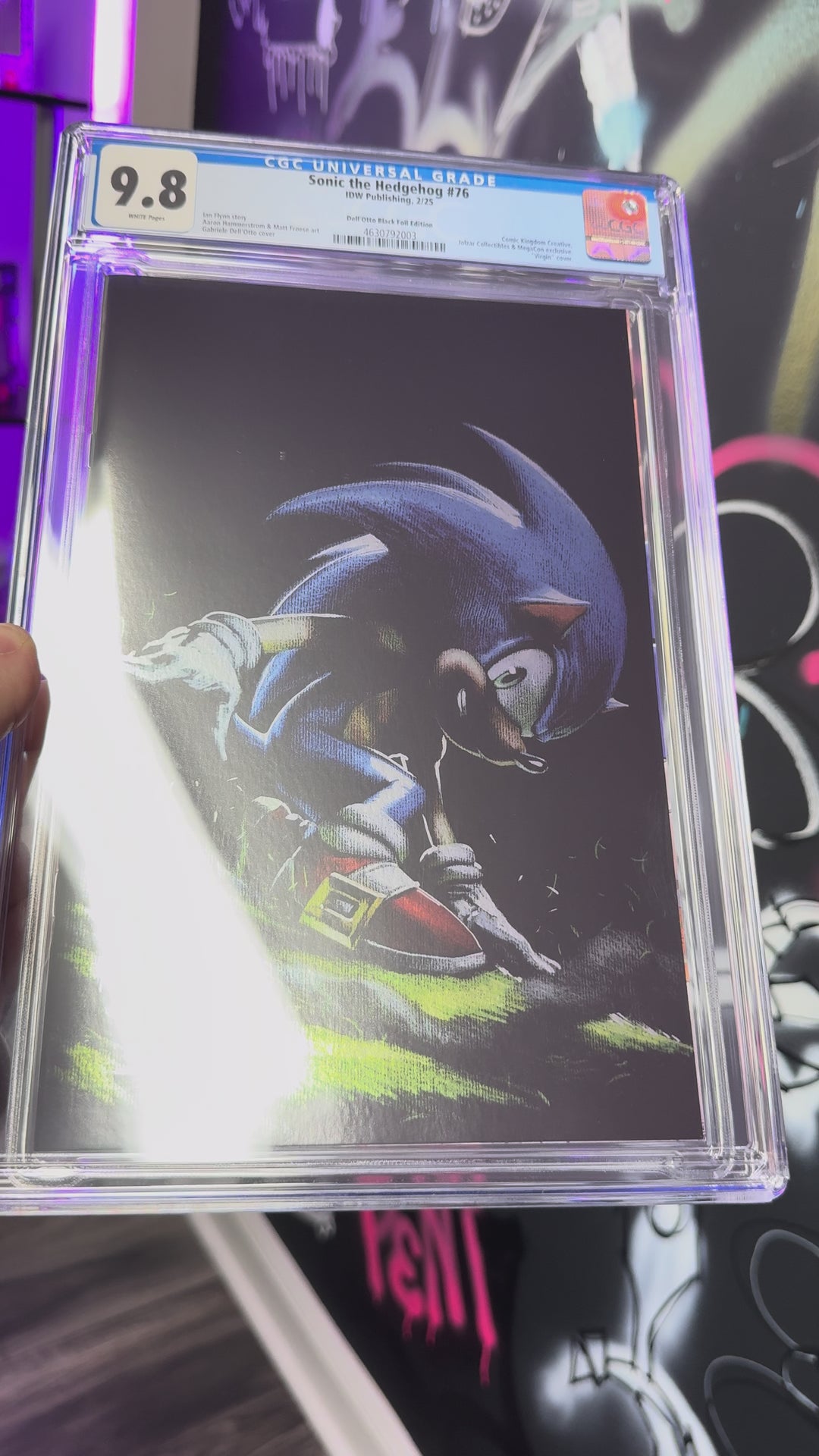 SONIC THE HEDGEHOG #76 MEGACON 2025 Gabriele Dell'Otto Black FOIL CGC 9.8