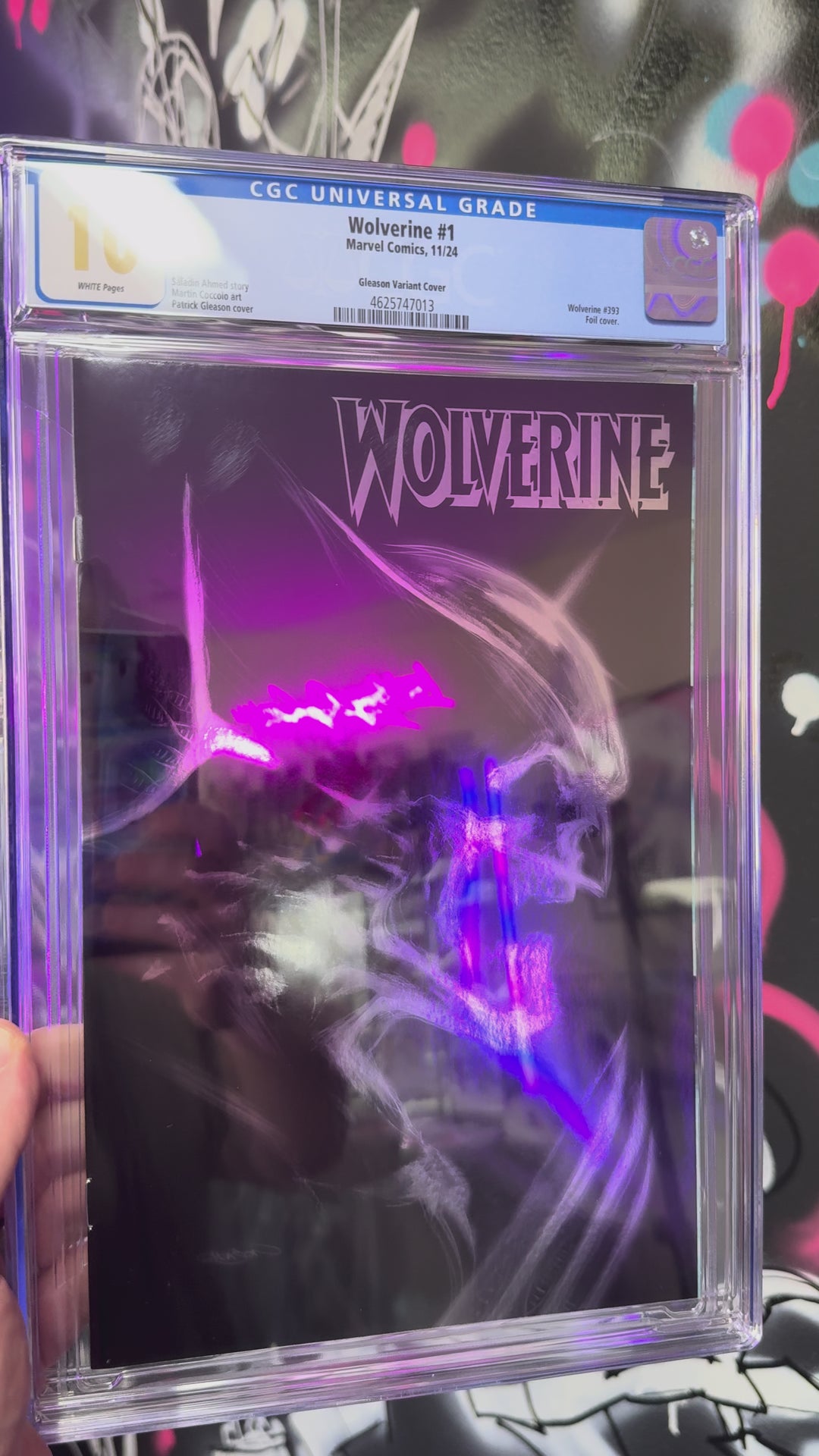 WOLVERINE #1 PAT GLEASON ADAMANTIUM HEAD FOIL CGC 10